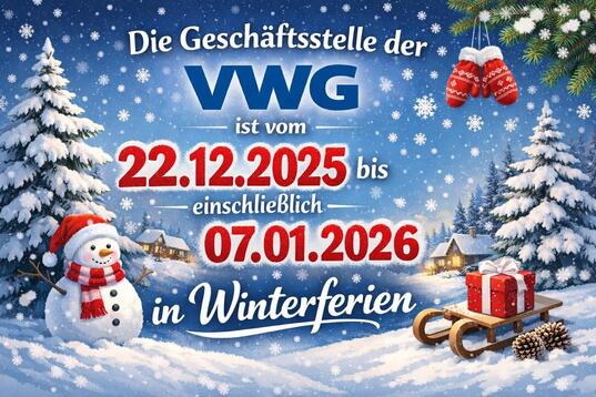 Geschäftsstelle Winterpause 